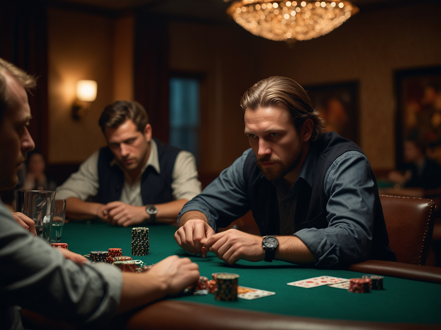 Players around a poker table at Replay Poker